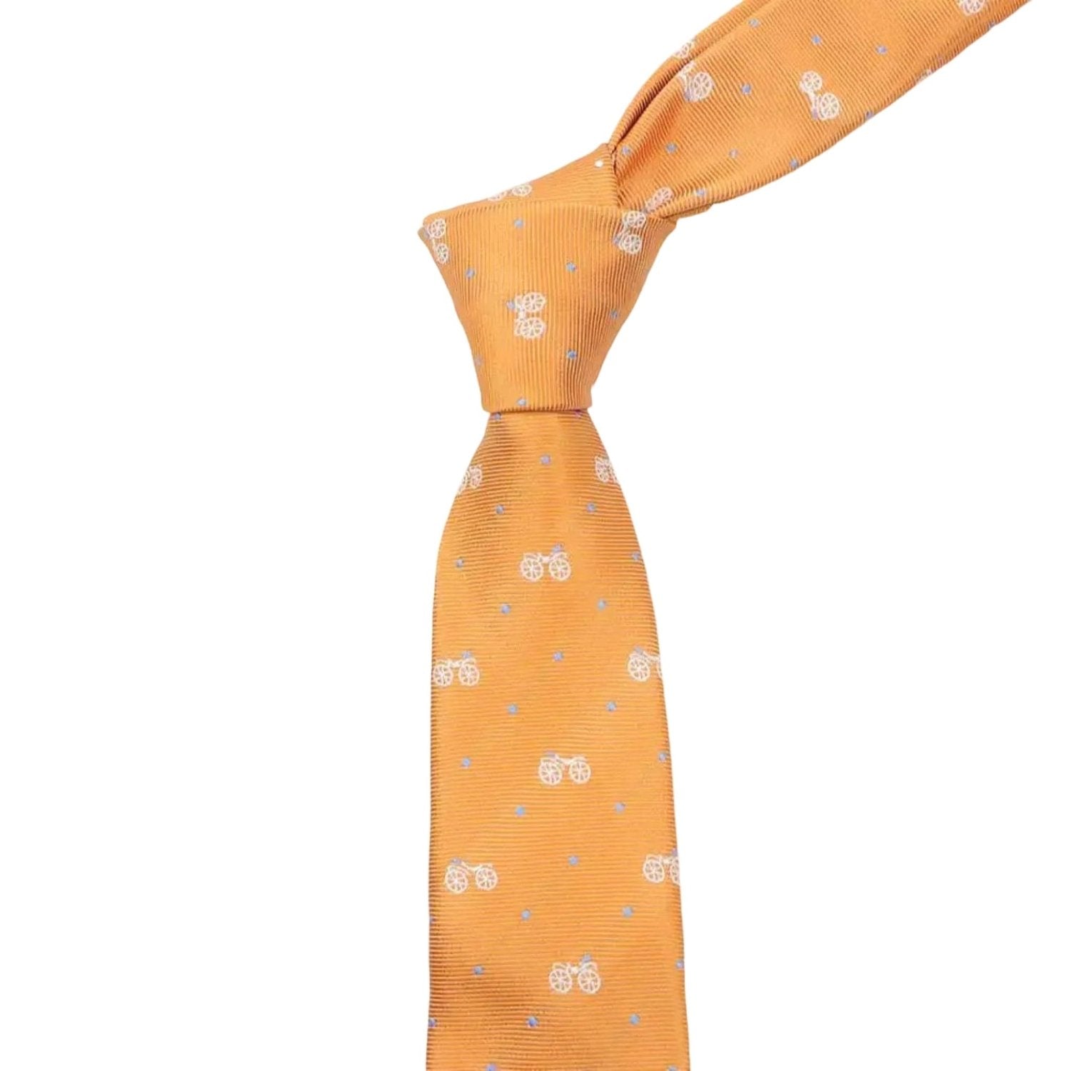 Orange With White Bicycle Necktie