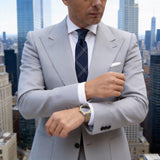 Navy With White Grid Necktie