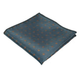 Teal Brown Polka Dot Pocket Square