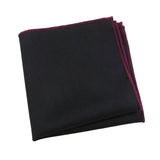 Black Red Solid Pocket Square