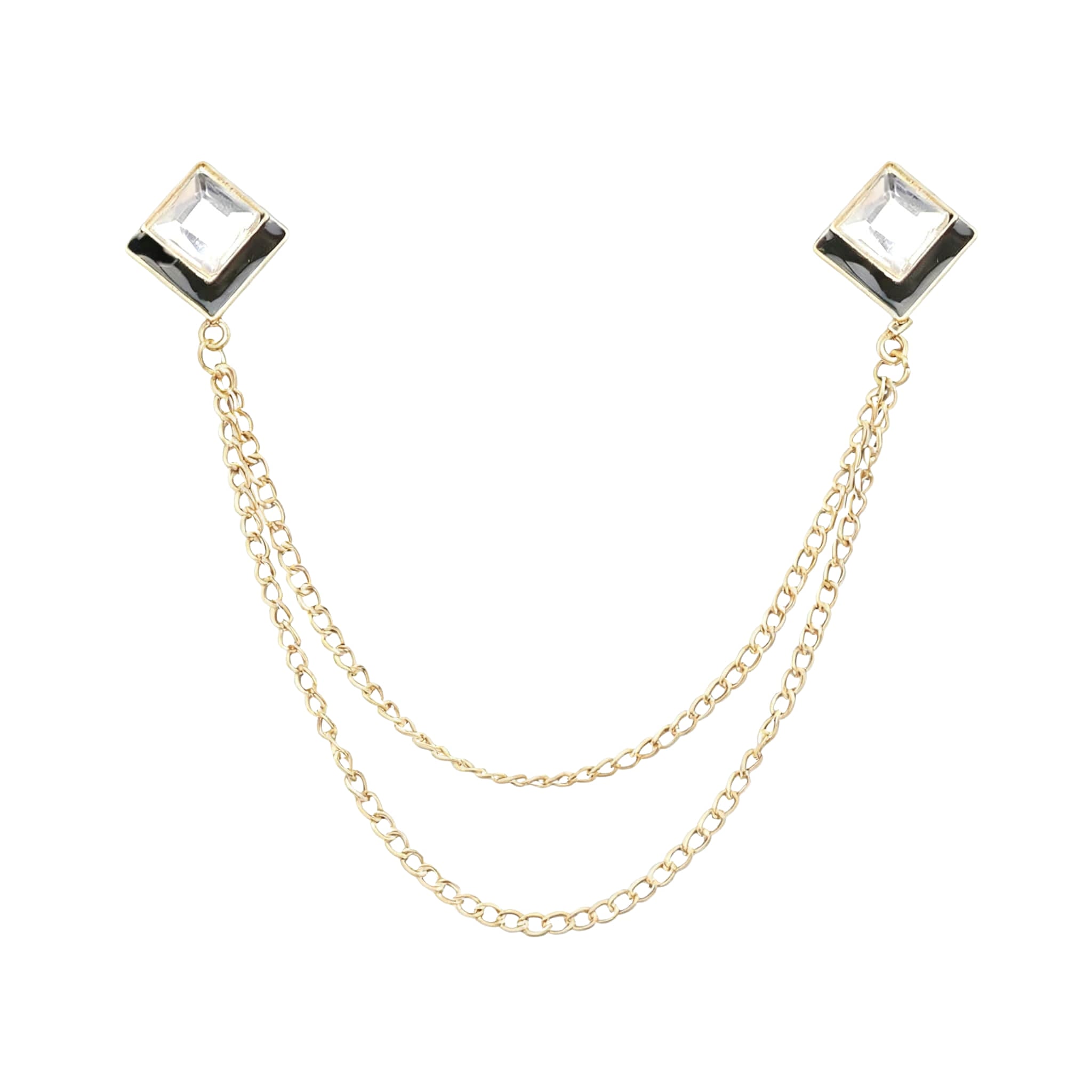 Gold White Solid Lapel Pin