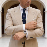 Navy Blue With Colored Fleur-De-Lis Necktie