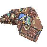 Brown Blue Paisley Necktie
