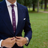 Purple With White Bicycle Necktie