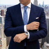 Blue Necktie With Red Umbrella & White Dot