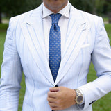 Blue Necktie With White Airplane