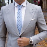 Light Blue with Dark Blue Fish Necktie