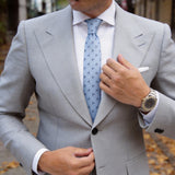 Light Blue with Dark Blue Fish Necktie