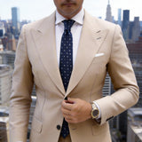 Dark Blue With White Floral Necktie