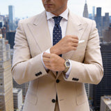 Dark Blue With White Floral Necktie