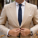 Dark Blue With White Floral Necktie