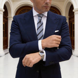 Grey Black Stripe Tie