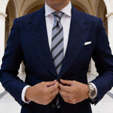 Grey Black Stripe Tie