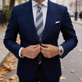 Gray With Black Stripes Necktie