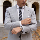 Grey Purple Stripe Tie