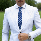 Blue With Light Blue Striped Necktie