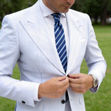 Blue With Light Blue Striped Necktie