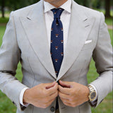 Navy Blue with Brown Cartoon Dog Necktie