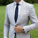 Navy Blue with Brown Cartoon Dog Necktie