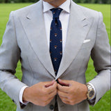 Navy Blue with Brown Cartoon Dog Necktie