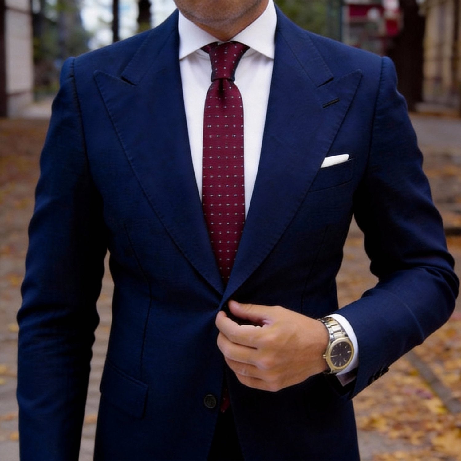Burgundy With White Diamond Necktie