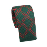 Green Red Argyle Necktie