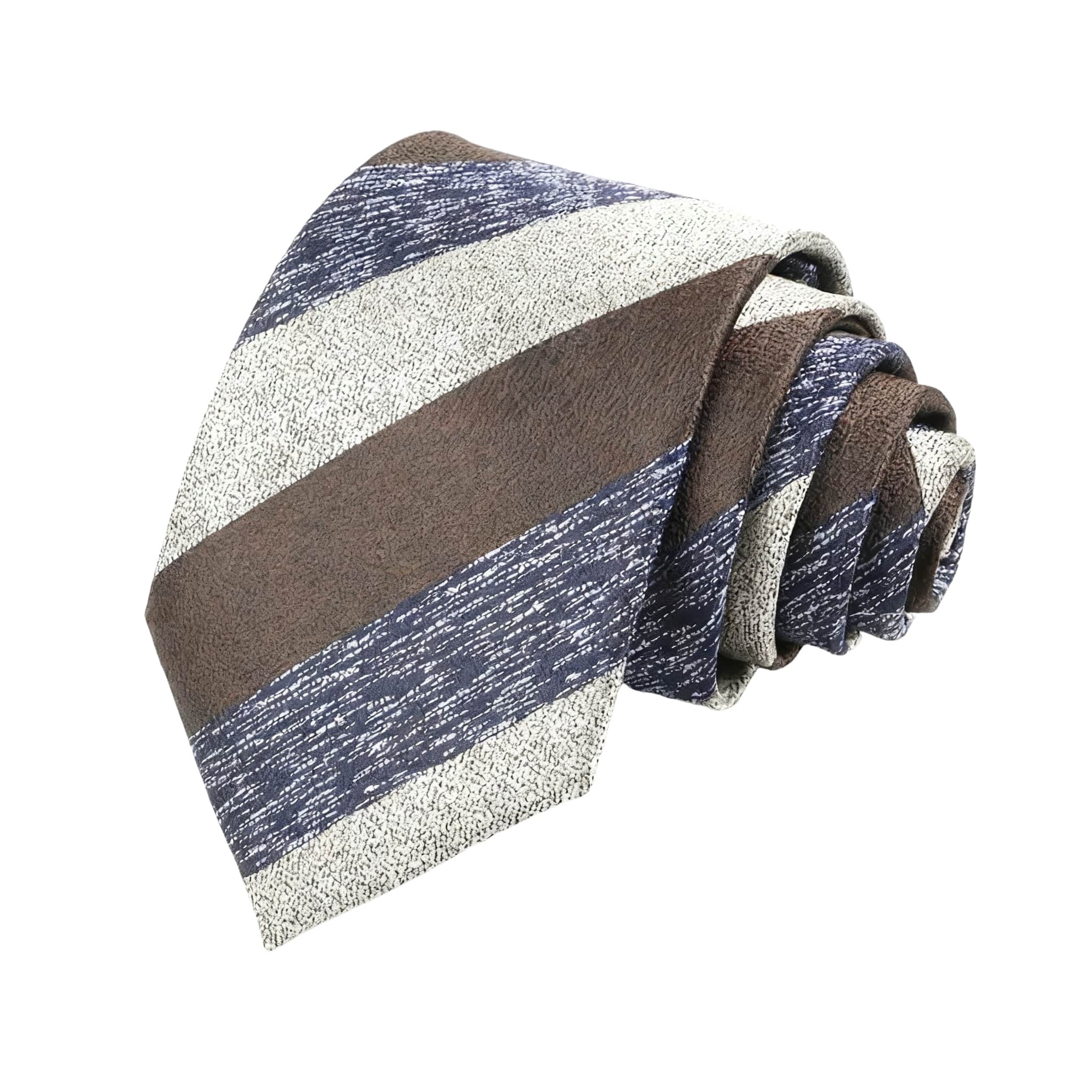 Brown Blue Striped Necktie