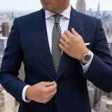 Black With Beige Checkered Necktie