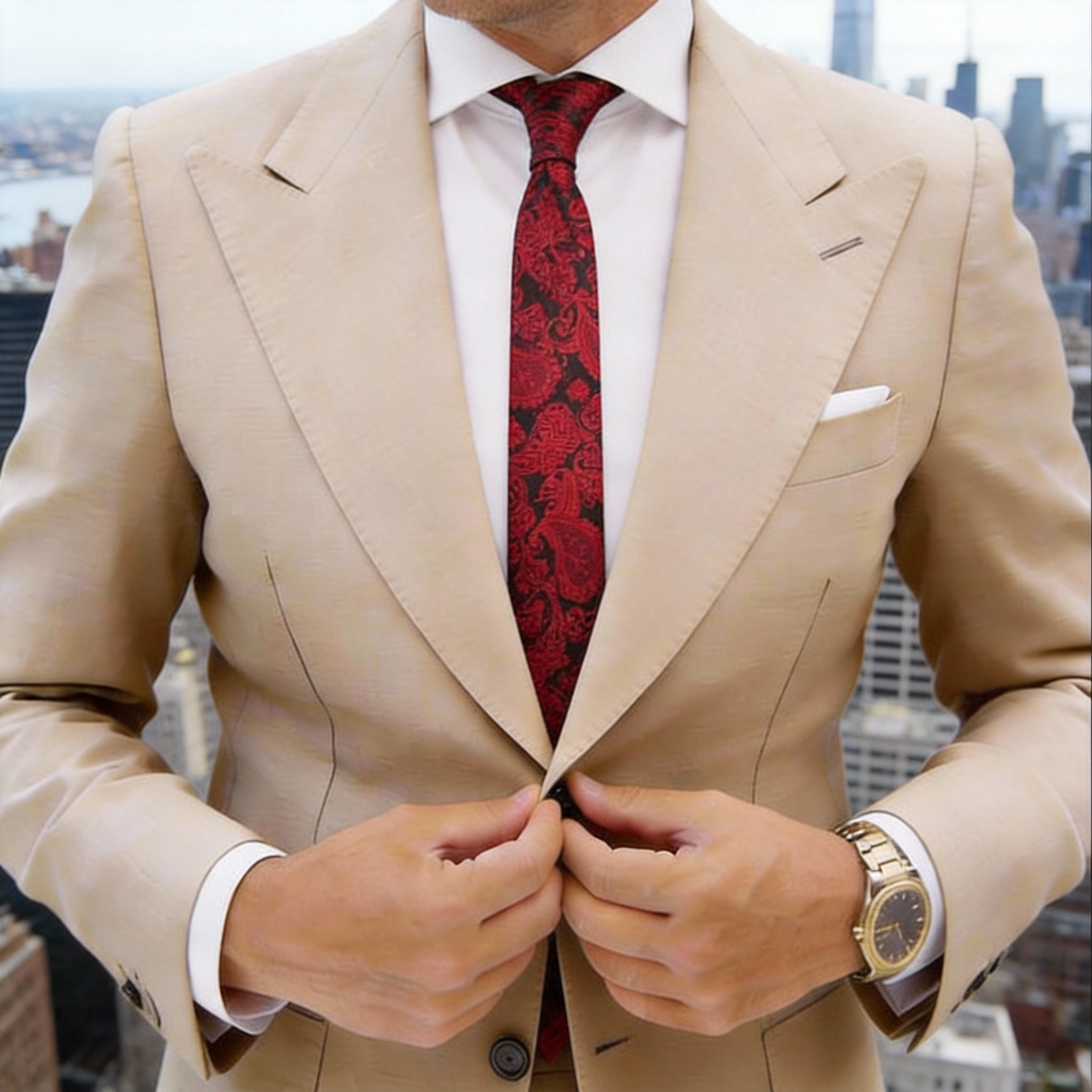 Black With Red Paisley Necktie