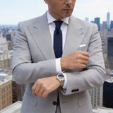 Navy Blue With Red White Blue Geometric Necktie