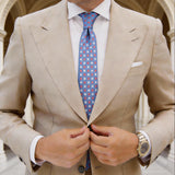 Blue With Red White Floral Dot Necktie