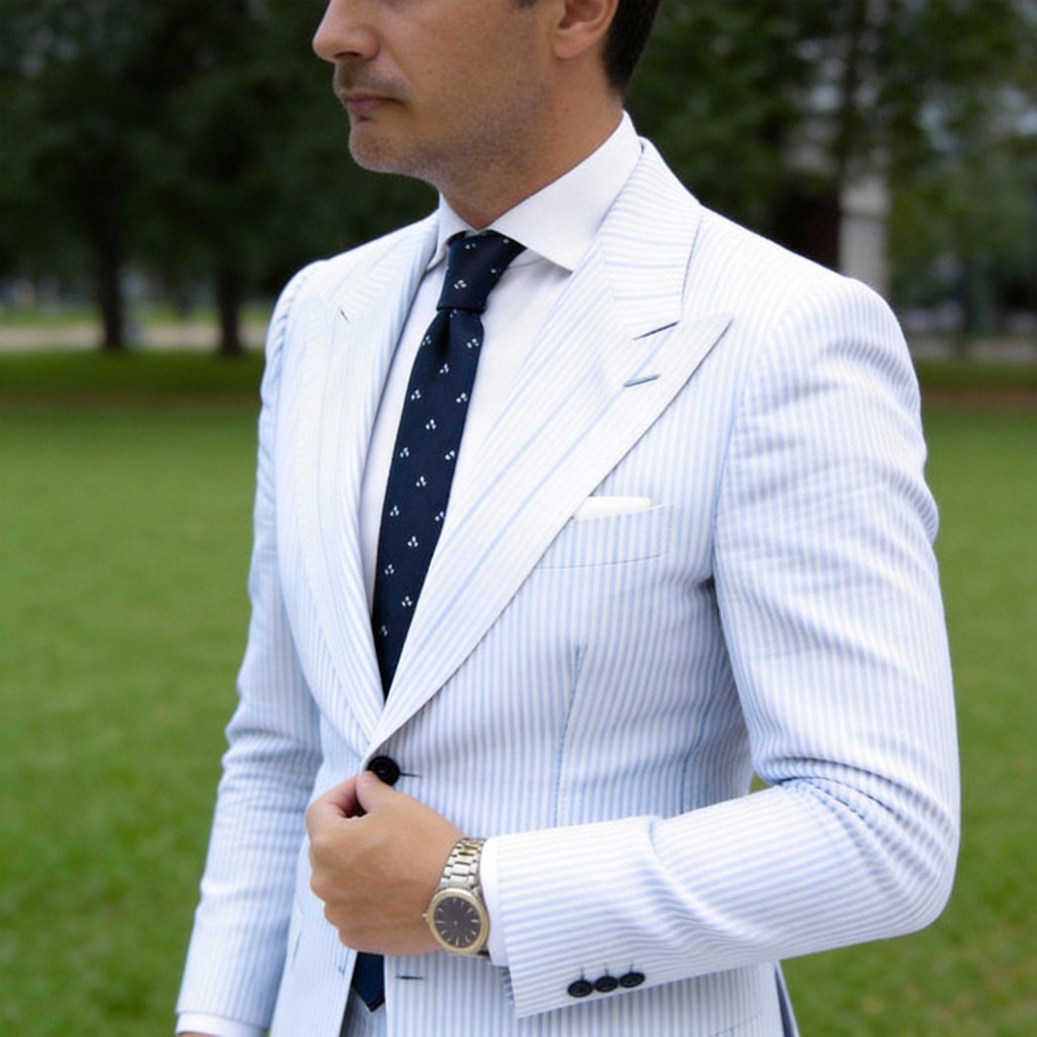 Black Necktie With White Squares