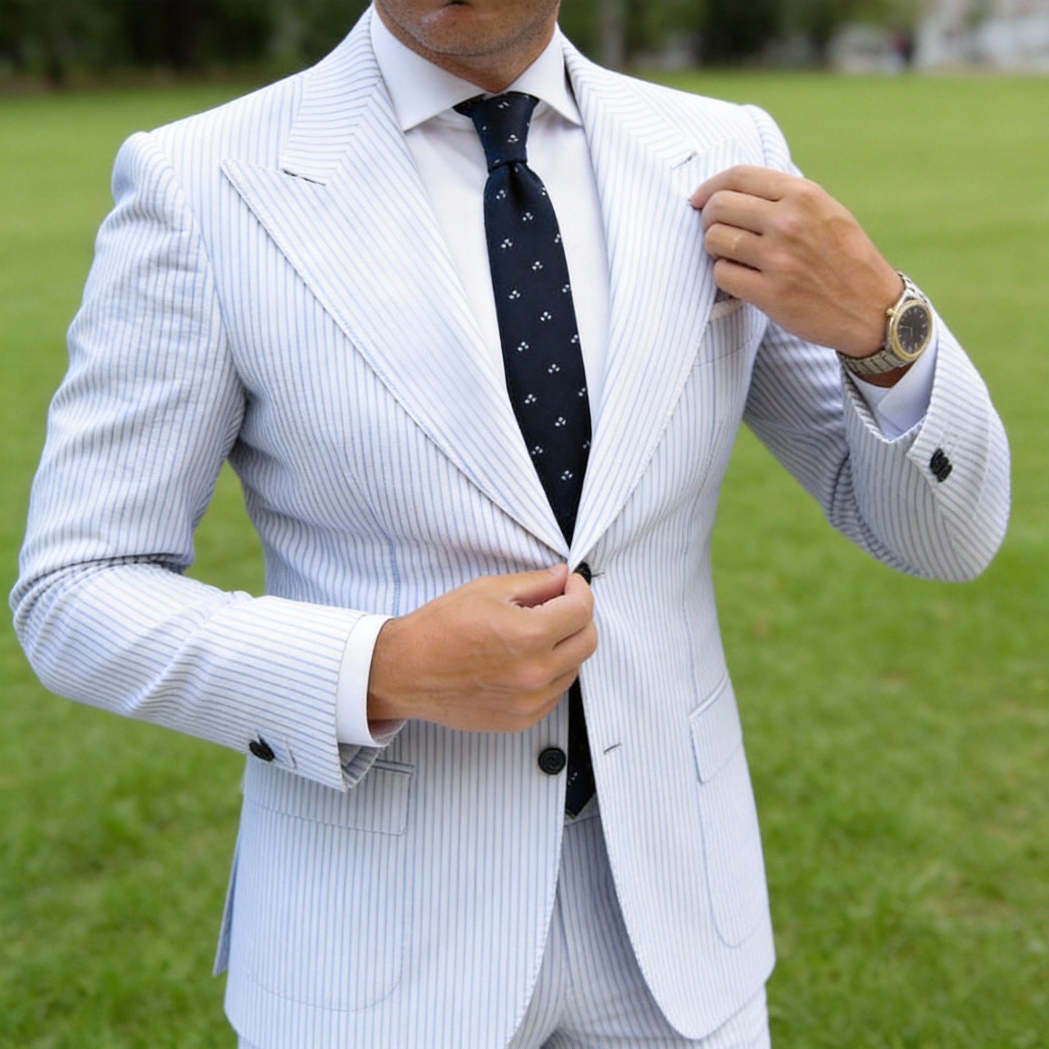 Black Necktie With White Squares