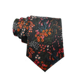 Black Orange Floral Necktie