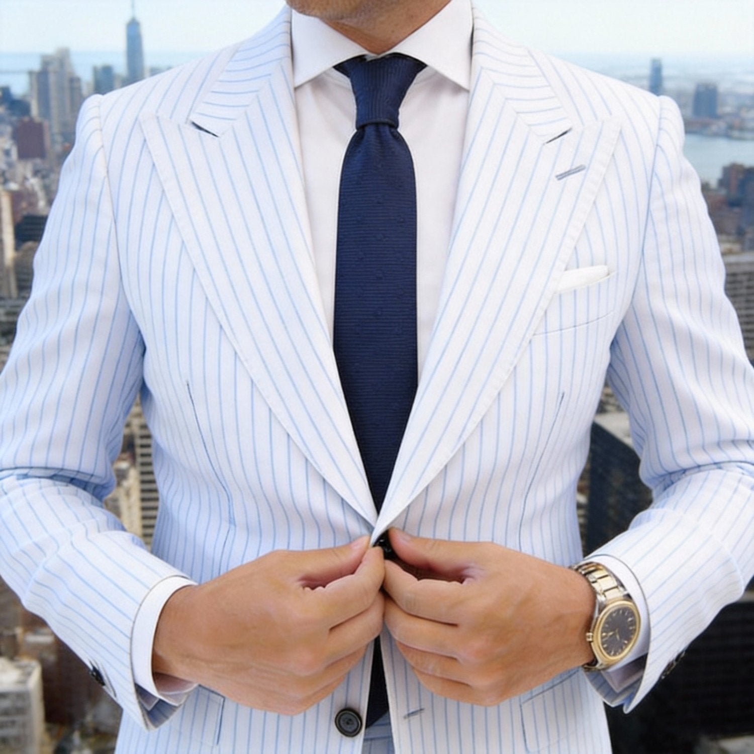 Blue Necktie With Blue Polka Dots