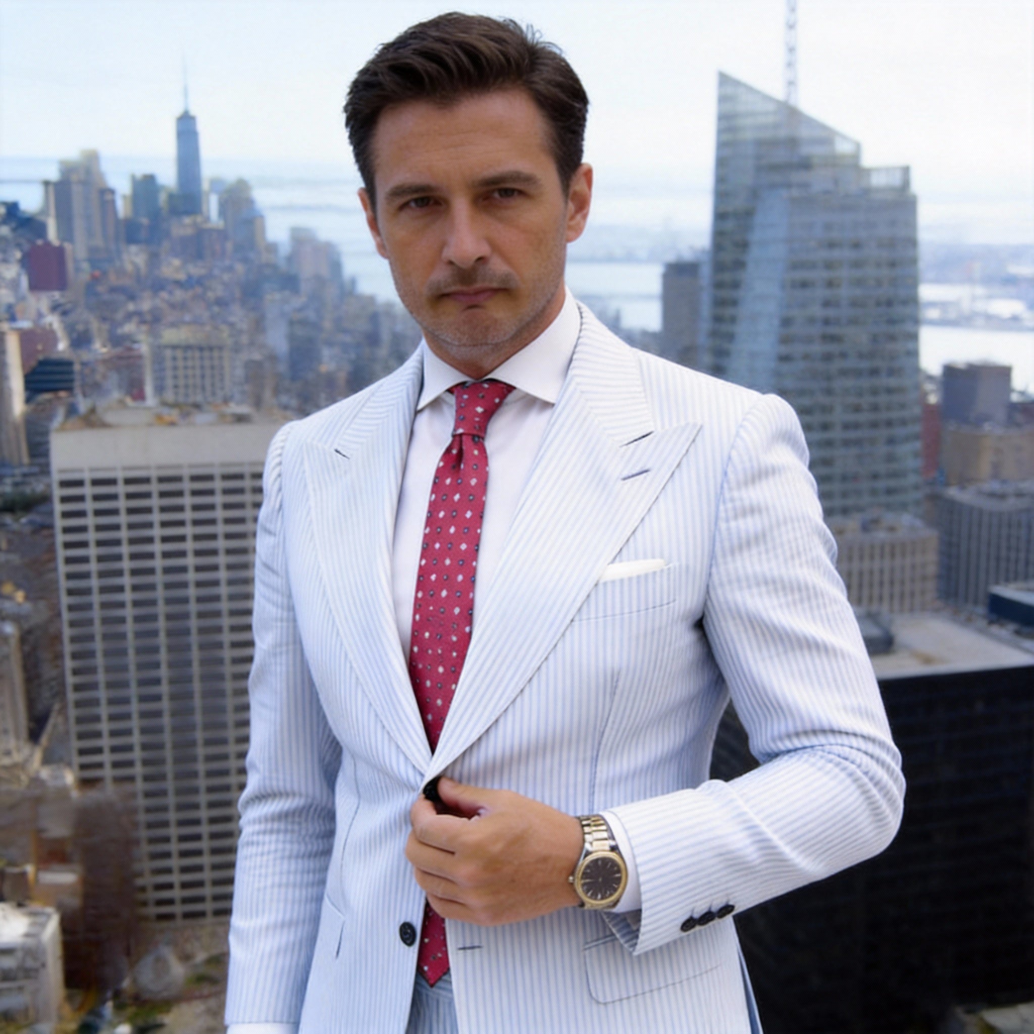 Pink With White Floral Necktie