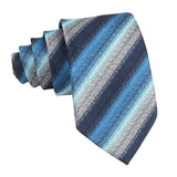 Blue With Gray Diagonal Striped Necktie