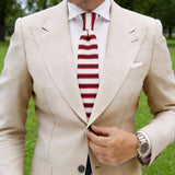Red With Black Striped Necktie