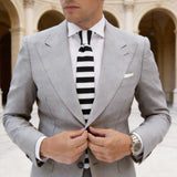 White with Black Stripes Necktie