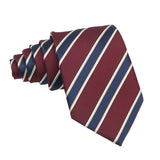 Burgundy Blue Striped Necktie