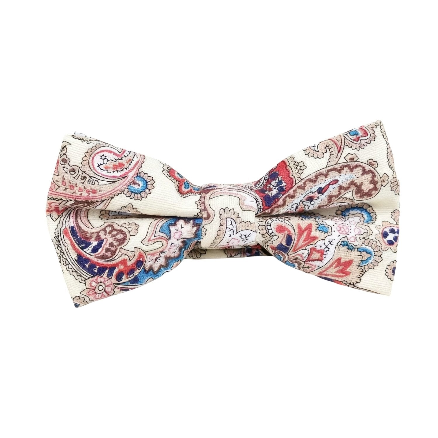 Beige With Red Paisley Bowtie
