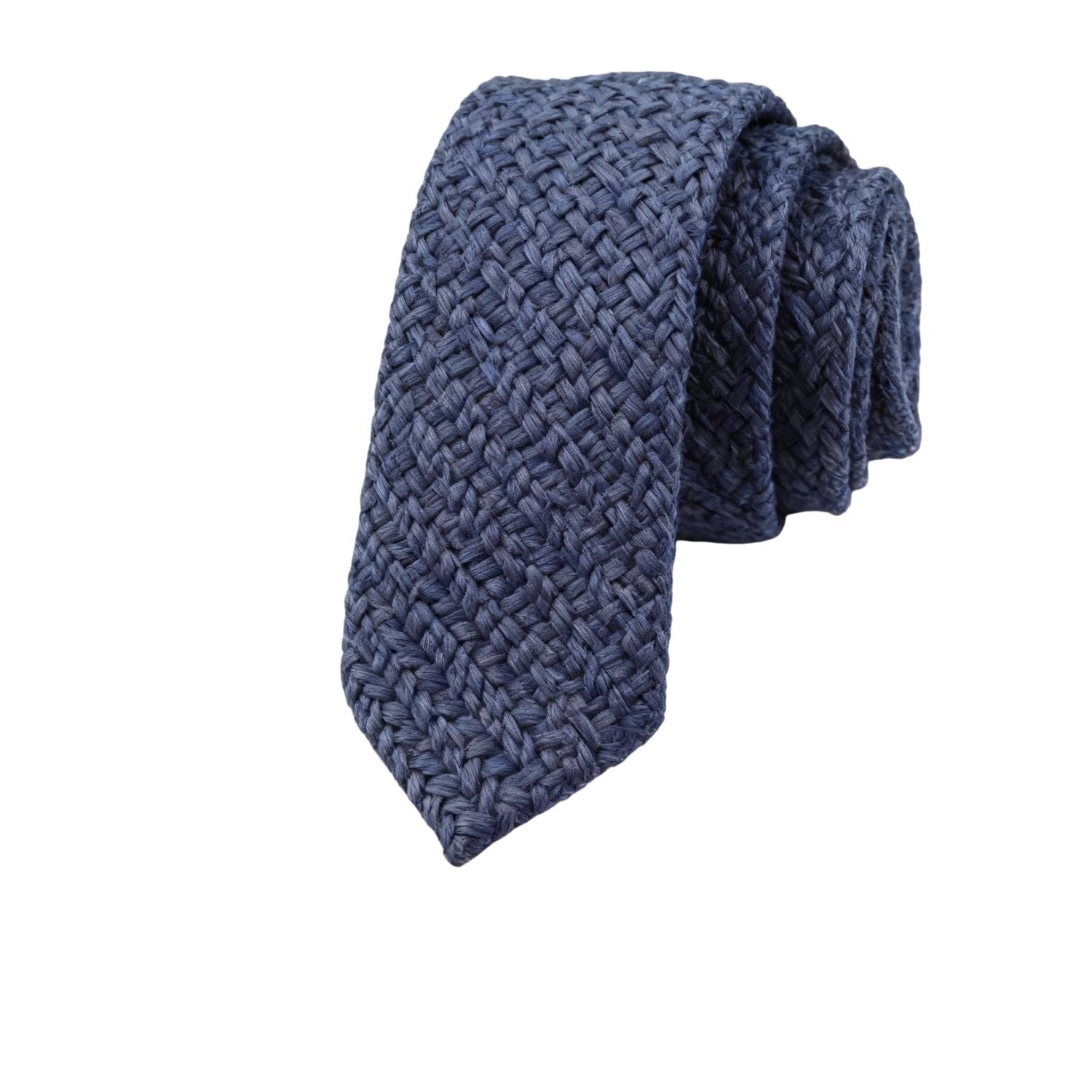 Blue With Gray Herringbone Necktie