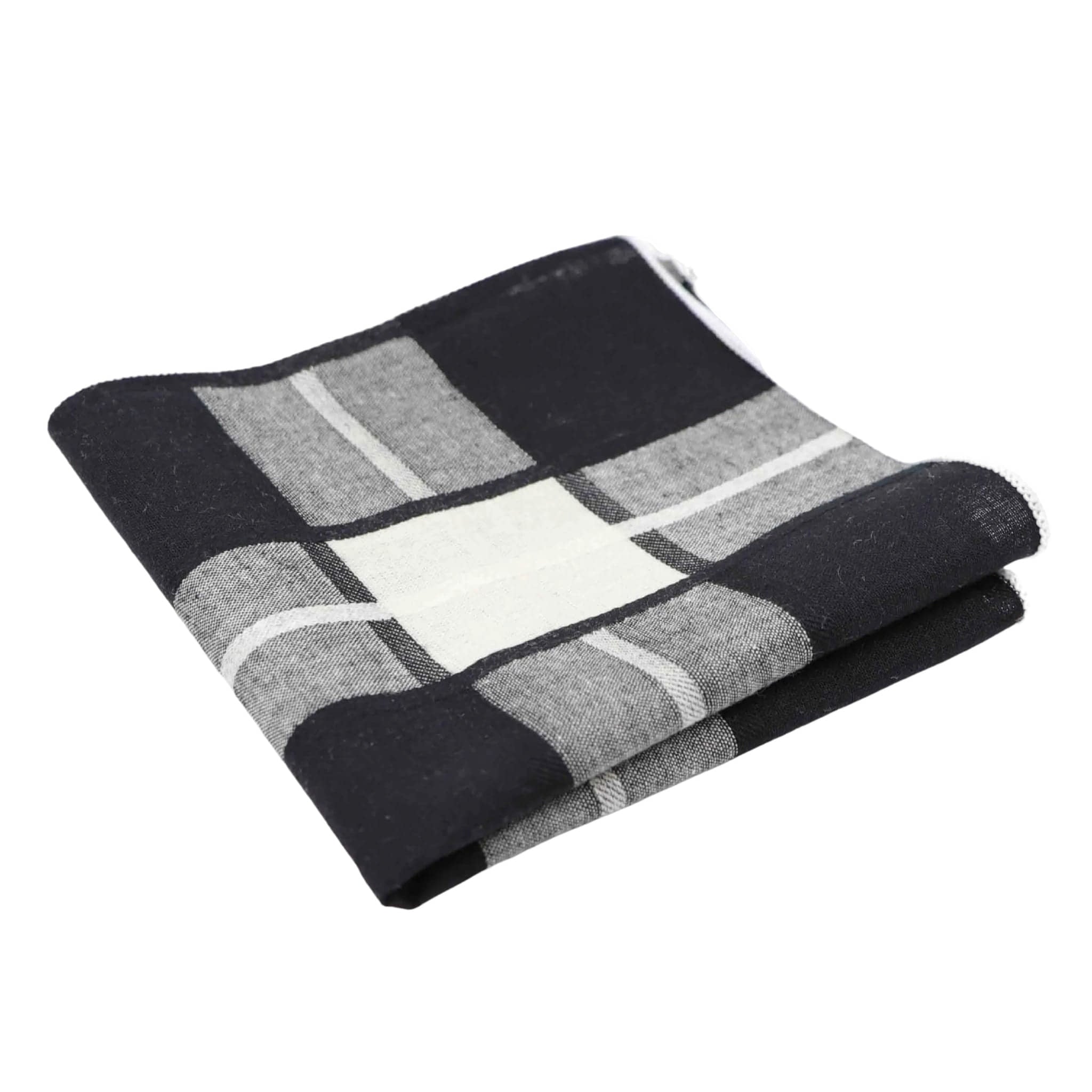 Black White Plaid Pocket Square