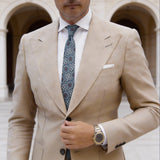 Light Blue With Blue Red Orange Medallion Necktie