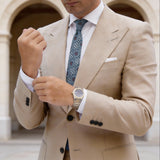 Light Blue With Blue Red Orange Medallion Necktie