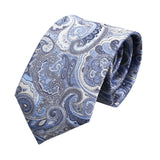 Blue Silver Paisley Necktie