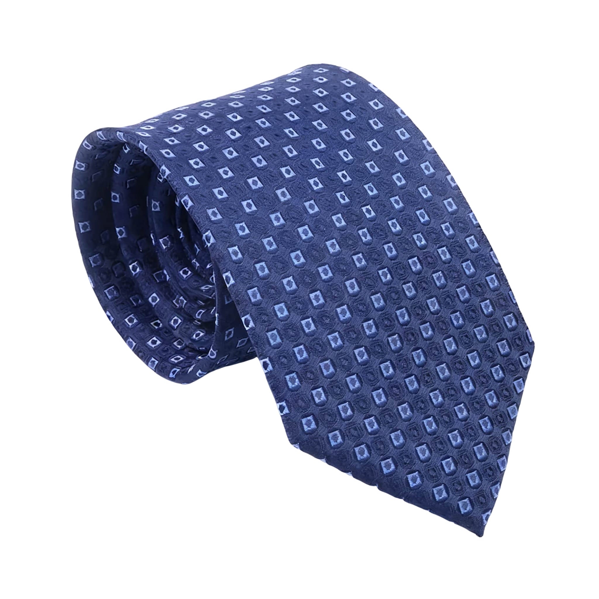 Brown White Geometric Necktie