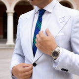 Blue With Green Plaid Necktie