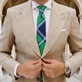 Green with Blue Plaid Necktie