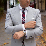 Blue with Red White Plaid Necktie